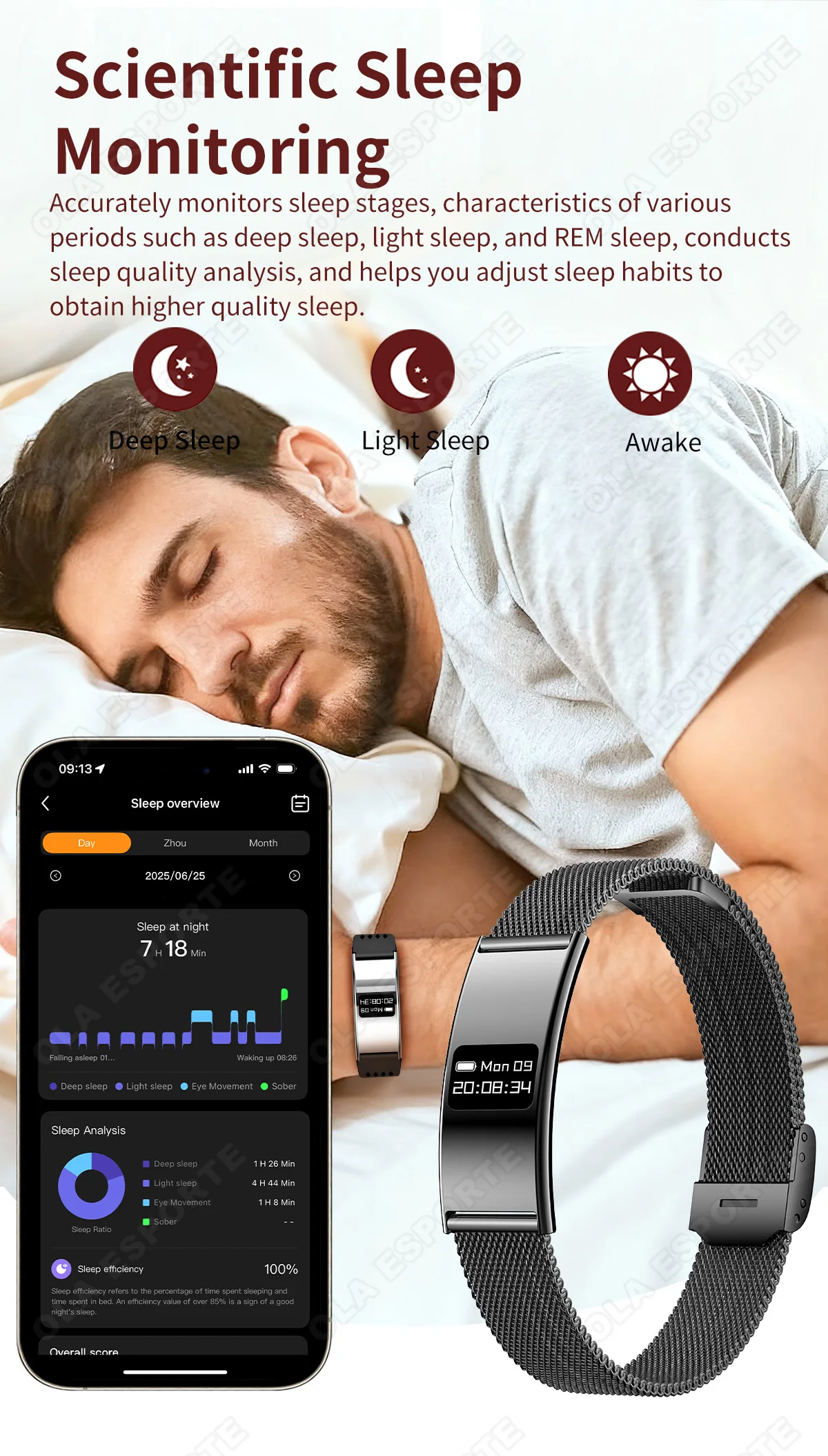 2026 New Smart Bracelet Ultra-thin Heart Rate Blood Oxygen Sleep Monitor IPX8 Waterproof Smart Watch Sports Women Men Band Ht30