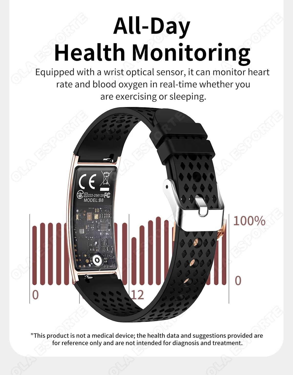 2026 New Smart Bracelet Ultra-thin Heart Rate Blood Oxygen Sleep Monitor IPX8 Waterproof Smart Watch Sports Women Men Band Ht30
