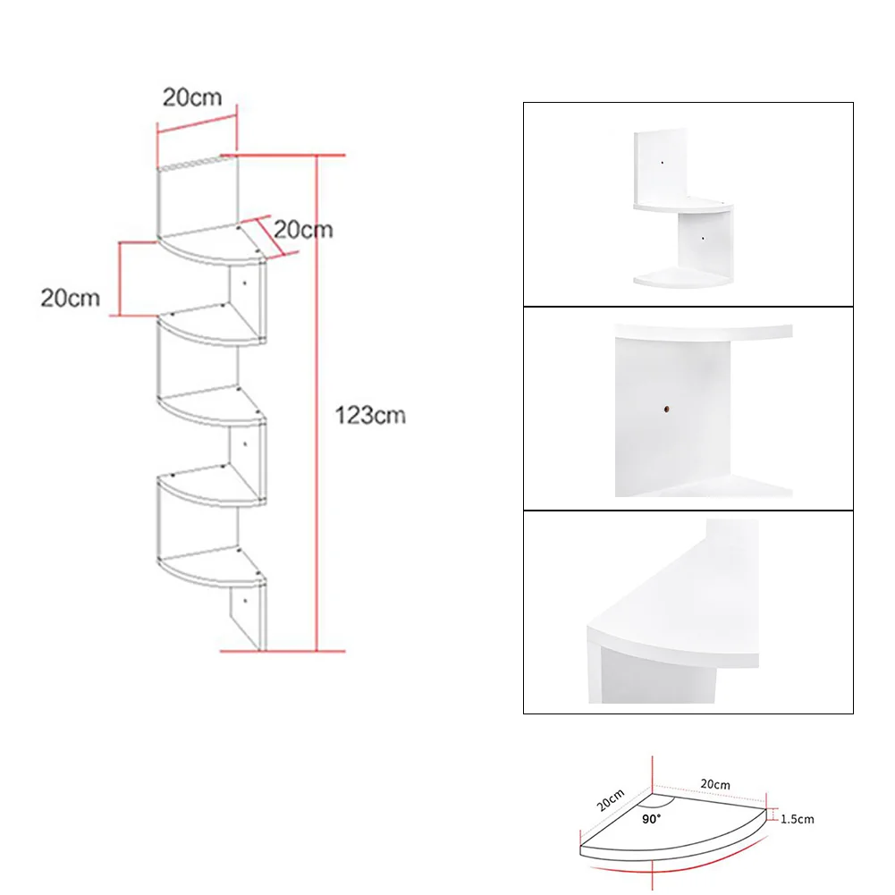 【Breeins】Wooden Zigzag Floating Corner Shelves Multi Tier Storage Organizer Shelf For Home Office