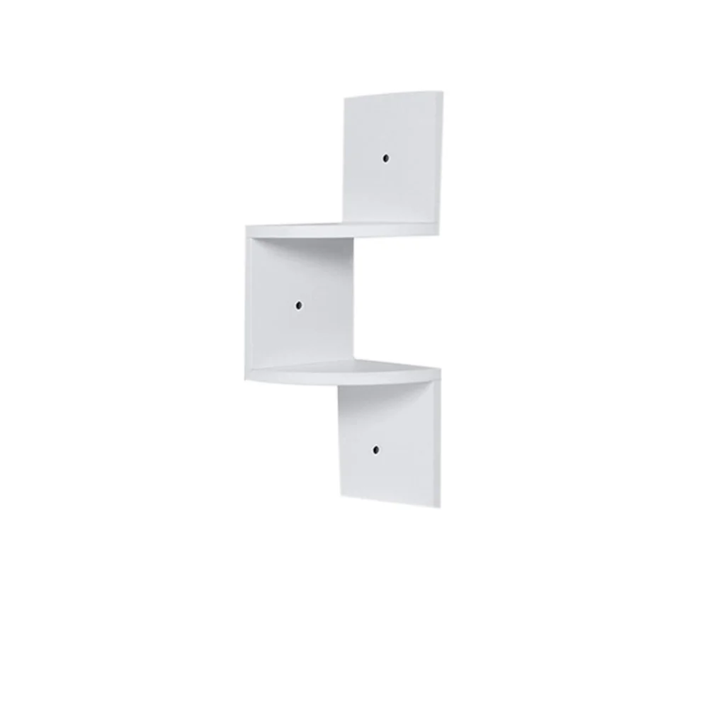 【Breeins】Wooden Zigzag Floating Corner Shelves Multi Tier Storage Organizer Shelf For Home Office
