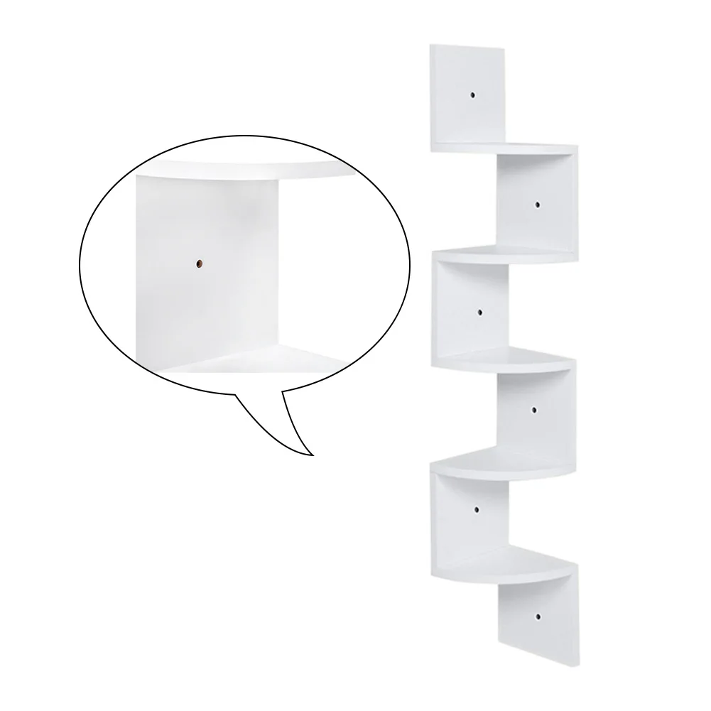 【Breeins】Wooden Zigzag Floating Corner Shelves Multi Tier Storage Organizer Shelf For Home Office