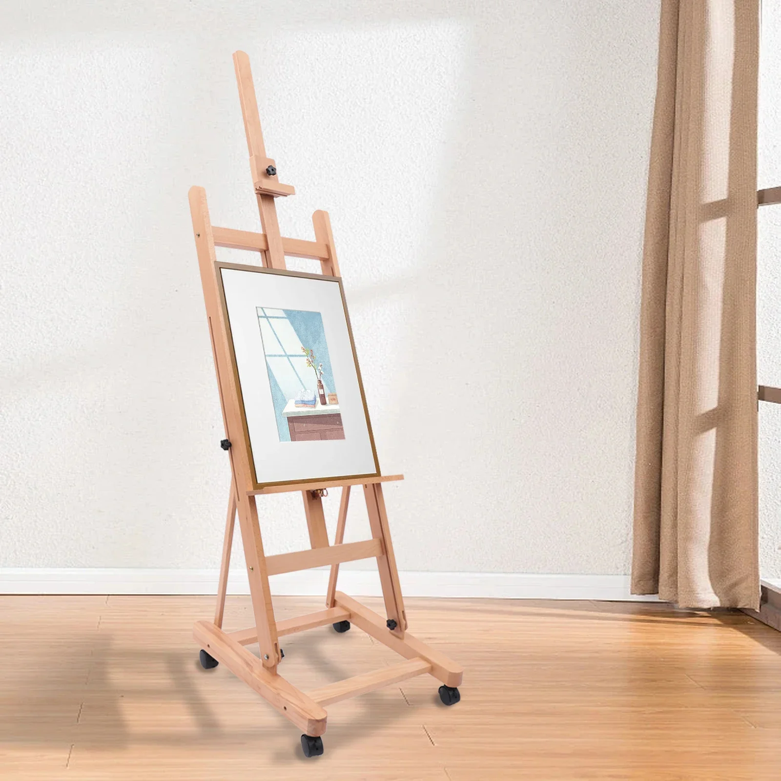 Newly Designed H-frame Easel Adjustable Movable Tilting Easel Painting Easel Large Studio H-Frame Easel for Painting