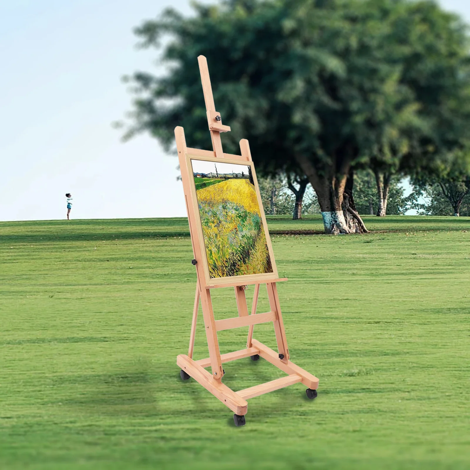 Newly Designed H-frame Easel Adjustable Movable Tilting Easel Painting Easel Large Studio H-Frame Easel for Painting