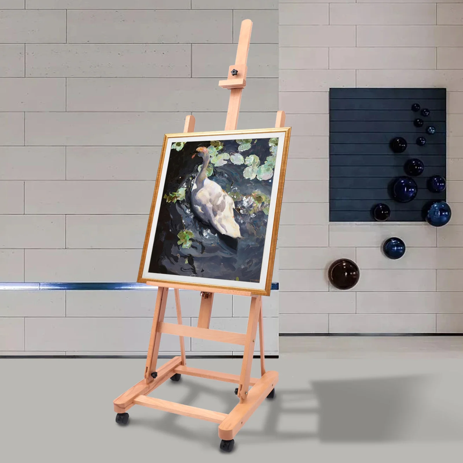 Newly Designed H-frame Easel Adjustable Movable Tilting Easel Painting Easel Large Studio H-Frame Easel for Painting