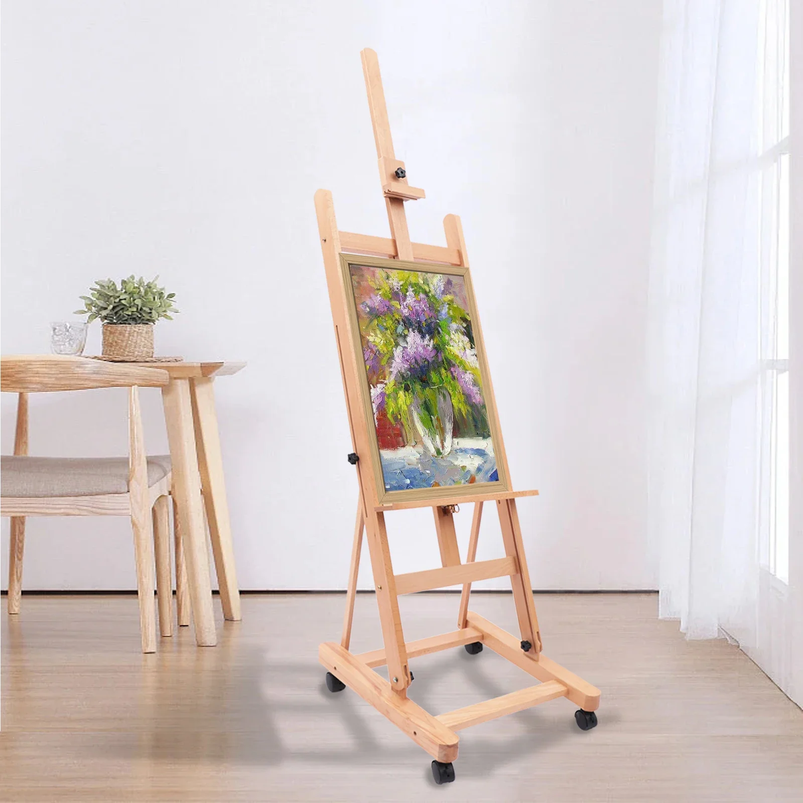 Newly Designed H-frame Easel Adjustable Movable Tilting Easel Painting Easel Large Studio H-Frame Easel for Painting
