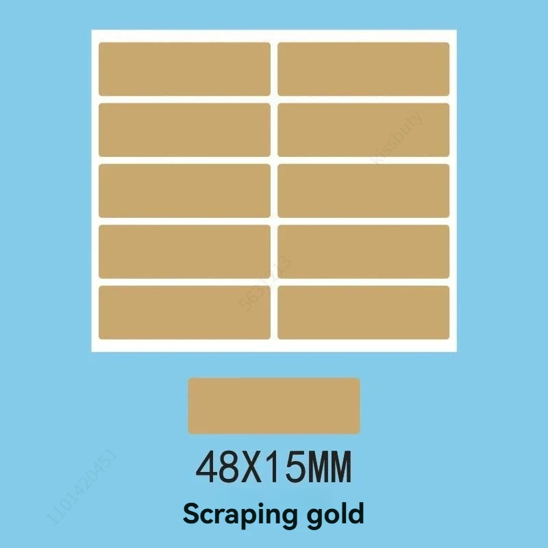 100pcs/ Pack (10 sheets) Rectangle Scratch Off Stickers Labels, 1.9 x 0.6 inch