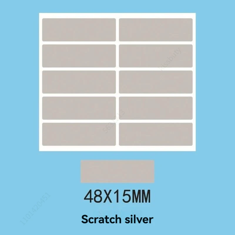 100pcs/ Pack (10 sheets) Rectangle Scratch Off Stickers Labels, 1.9 x 0.6 inch