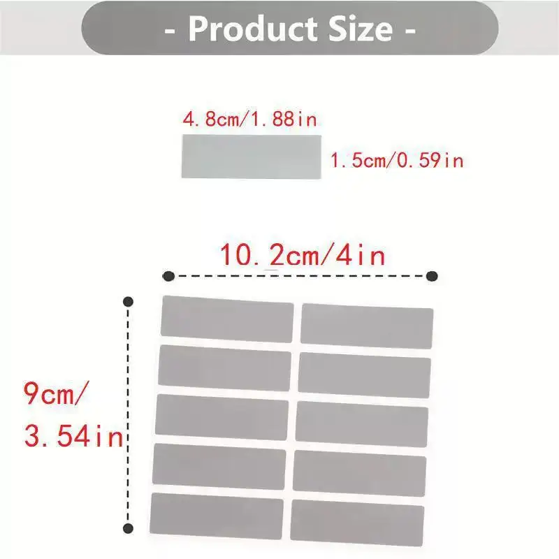 100pcs/ Pack (10 sheets) Rectangle Scratch Off Stickers Labels, 1.9 x 0.6 inch