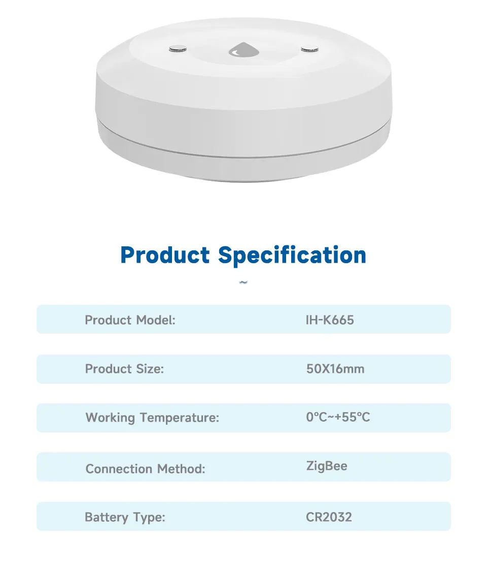 Tuya ZigBee 3.0 Smart Water Sensor Leak Detector Flood Water Leakage Alarm Smart Life Control Work With Smart Life Zigbee 2MQTT