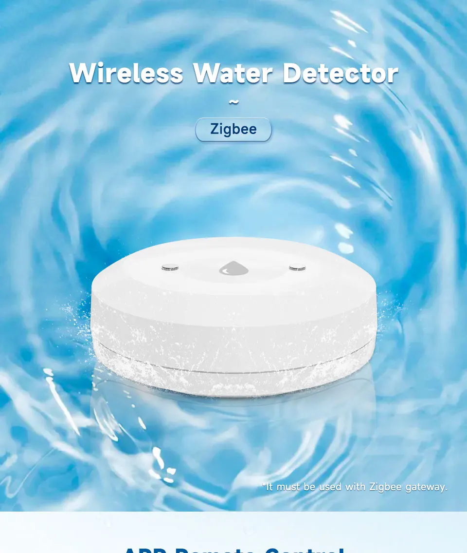 Tuya ZigBee 3.0 Smart Water Sensor Leak Detector Flood Water Leakage Alarm Smart Life Control Work With Smart Life Zigbee 2MQTT