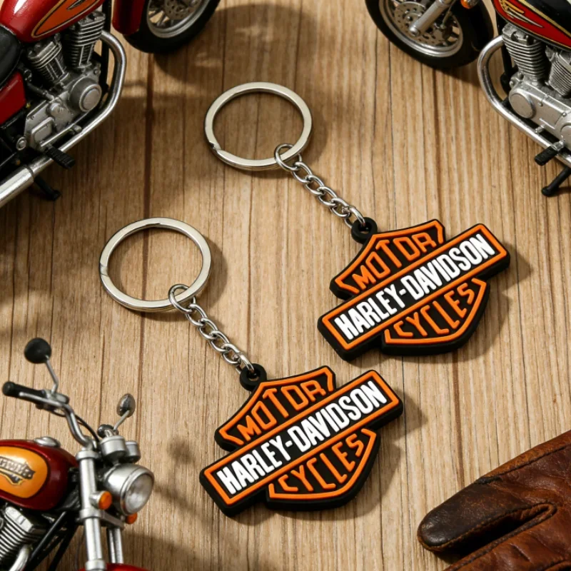 For Harley Davidson Softail Sportster VRSC Touring X48 883 1200 Street Glide Motorcycle LOGO Keychain Shape SOFT RUBBER KEYRING