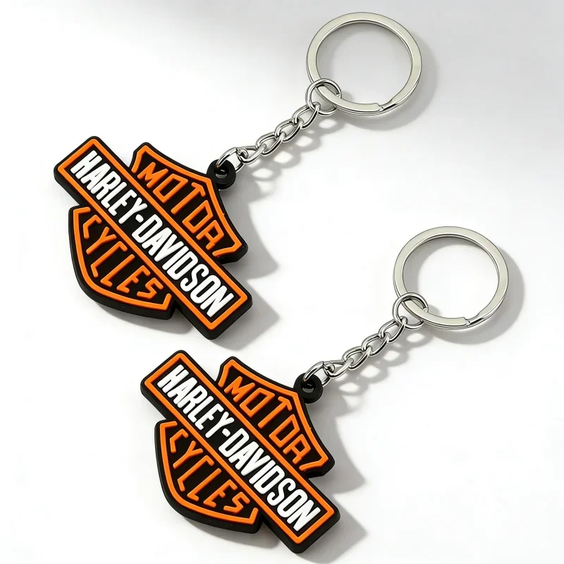For Harley Davidson Softail Sportster VRSC Touring X48 883 1200 Street Glide Motorcycle LOGO Keychain Shape SOFT RUBBER KEYRING