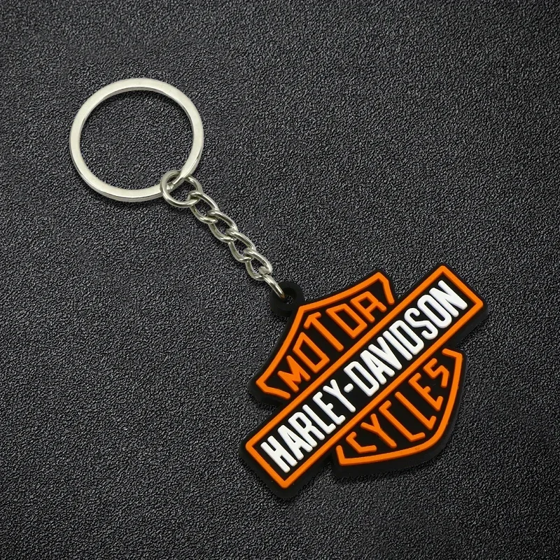 For Harley Davidson Softail Sportster VRSC Touring X48 883 1200 Street Glide Motorcycle LOGO Keychain Shape SOFT RUBBER KEYRING