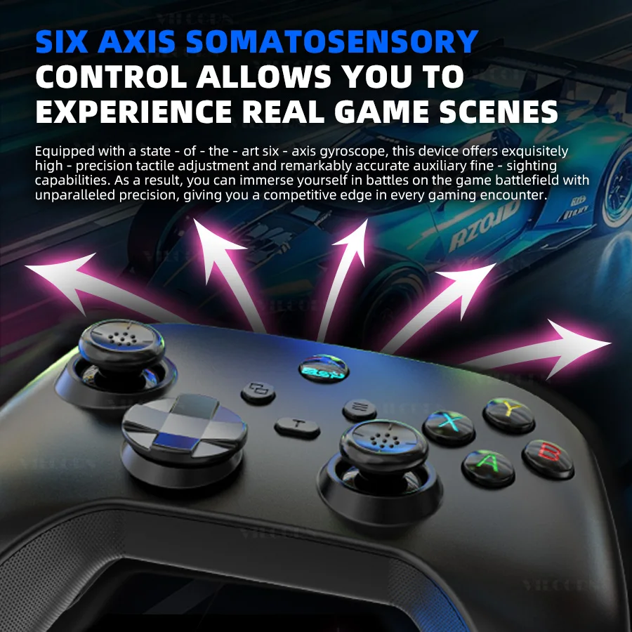 VILCORN G6 Bluetooth-Compatible Wireless Game Controller for iOS/Android Smartphones Gamepads for PC/SWITCH Hall Rocker Joystick