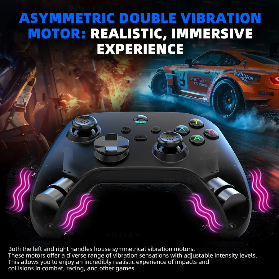 VILCORN G6 Bluetooth-Compatible Wireless Game Controller for iOS/Android Smartphones Gamepads for PC/SWITCH Hall Rocker Joystick