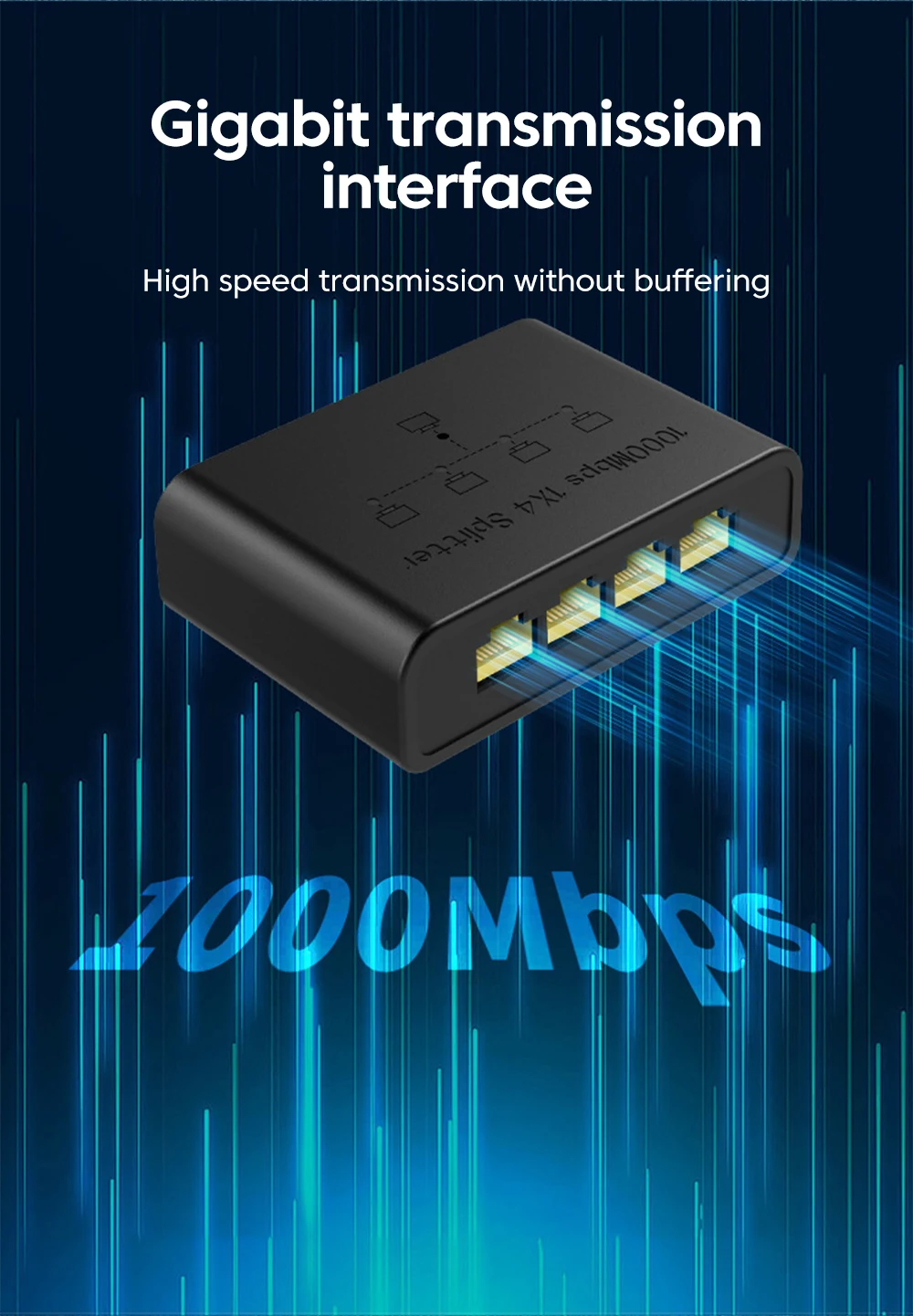 VIKEFON 5-port Gigabit Network Switch Ethernet RJ45 Network Port Network Cable Connection Switch Network Splitter Cable Expander