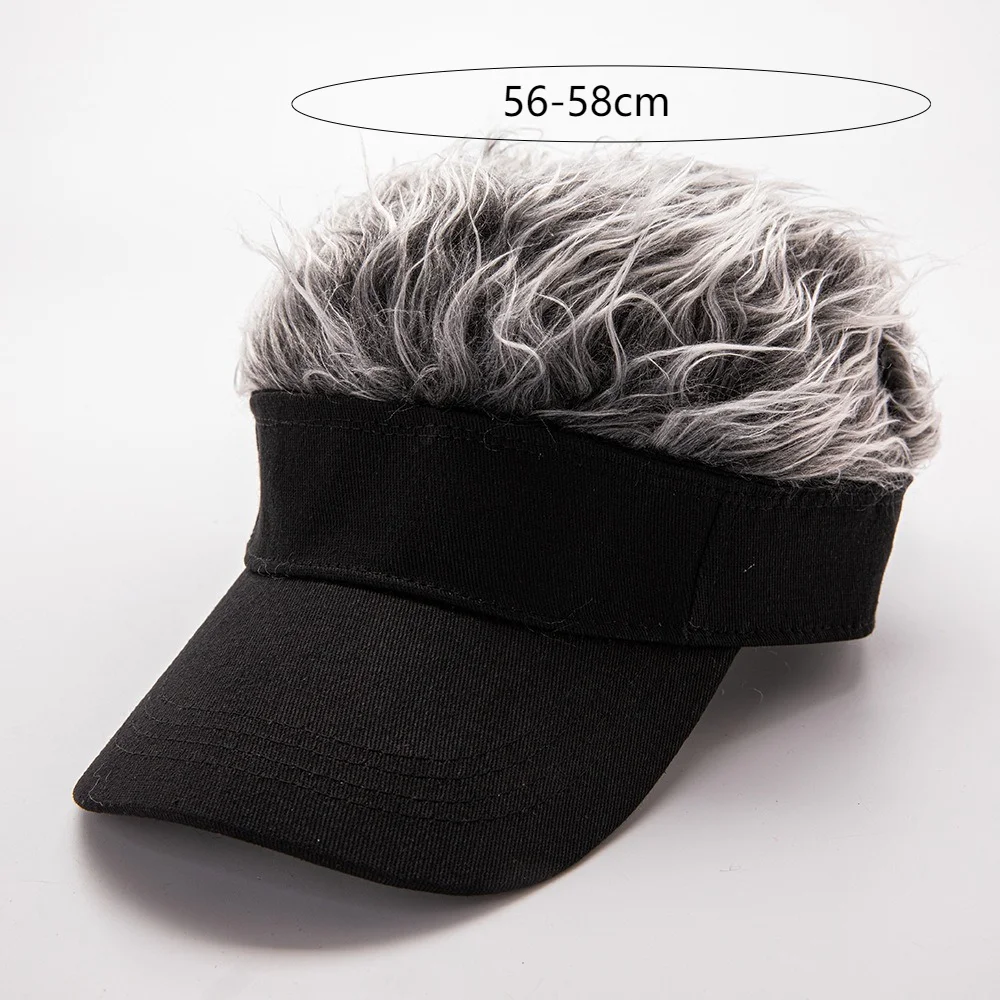 Men Women Baseball Cap With Spiked Hairs Wig Hat Spiked Wigs Casual Unisex Sunshade Adjustable Sun Visor