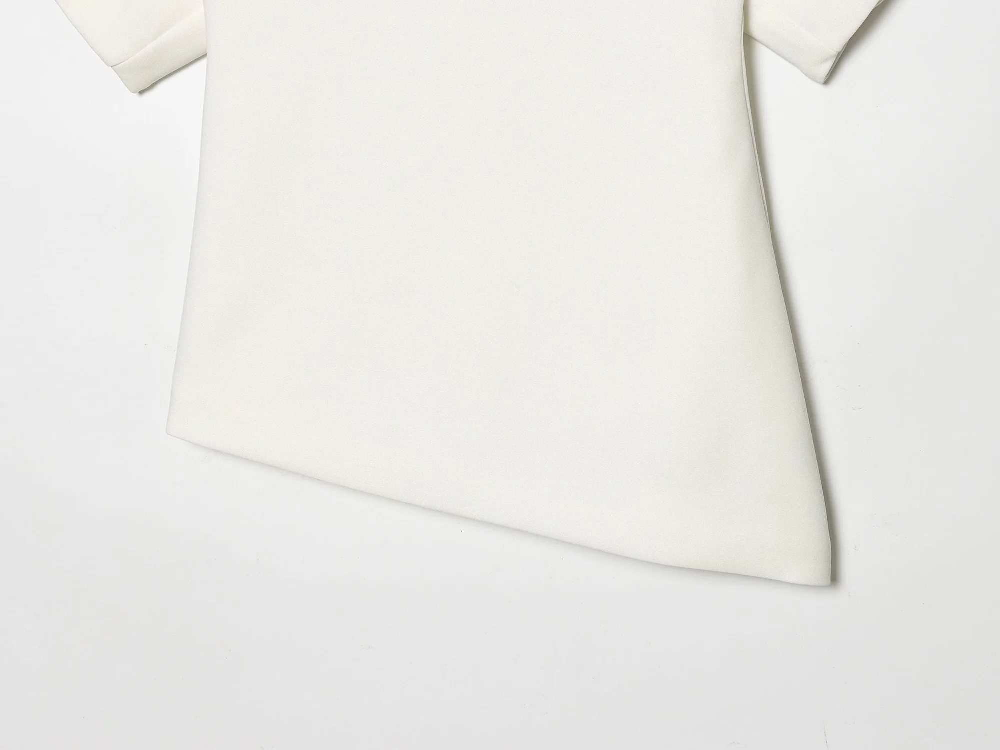HH Spring Summer Women Casual Asymmetrical T-Shirts Fashion Solid Female O-Neck Short Puff Sleeve Blouse Lady Office Chic Tops