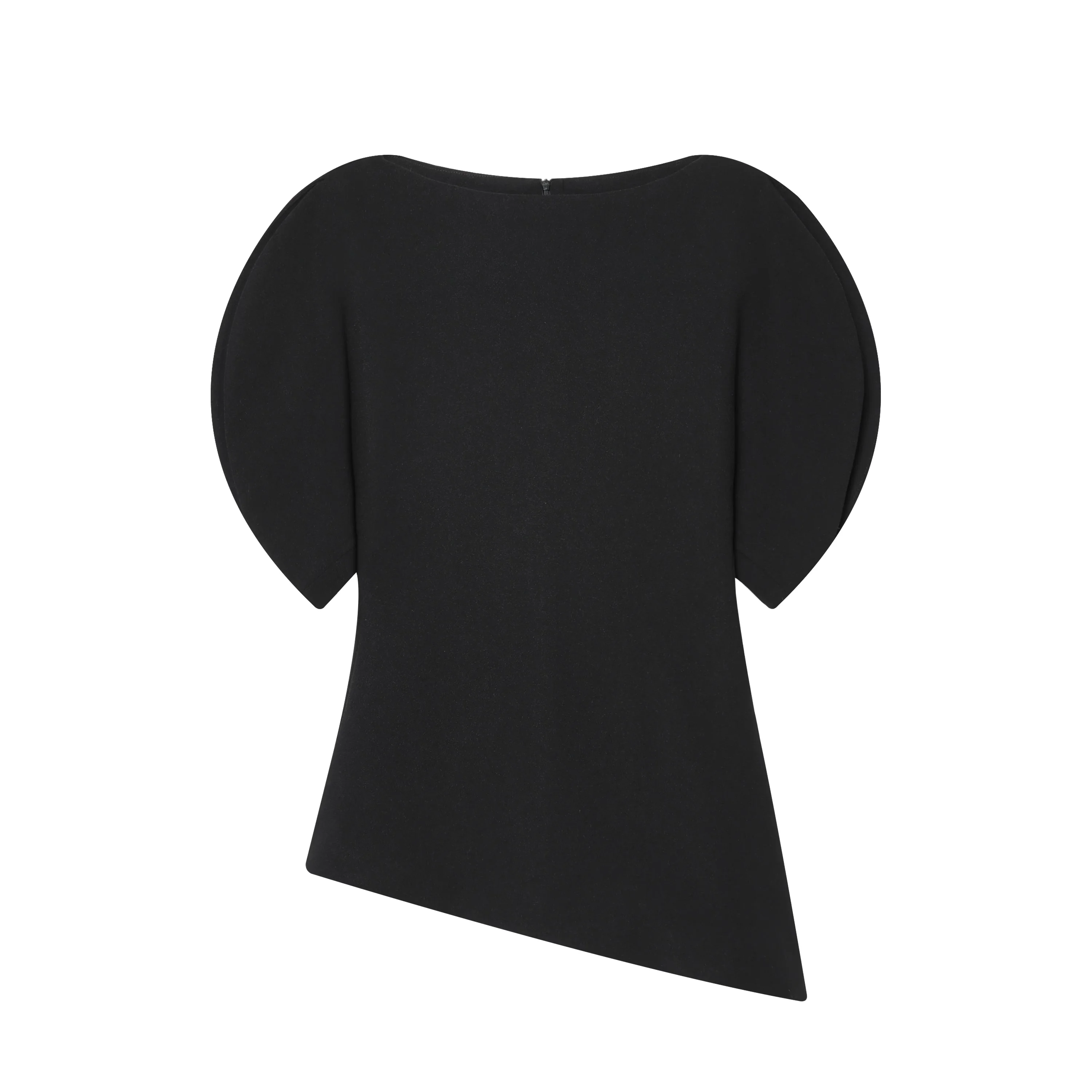 HH Spring Summer Women Casual Asymmetrical T-Shirts Fashion Solid Female O-Neck Short Puff Sleeve Blouse Lady Office Chic Tops