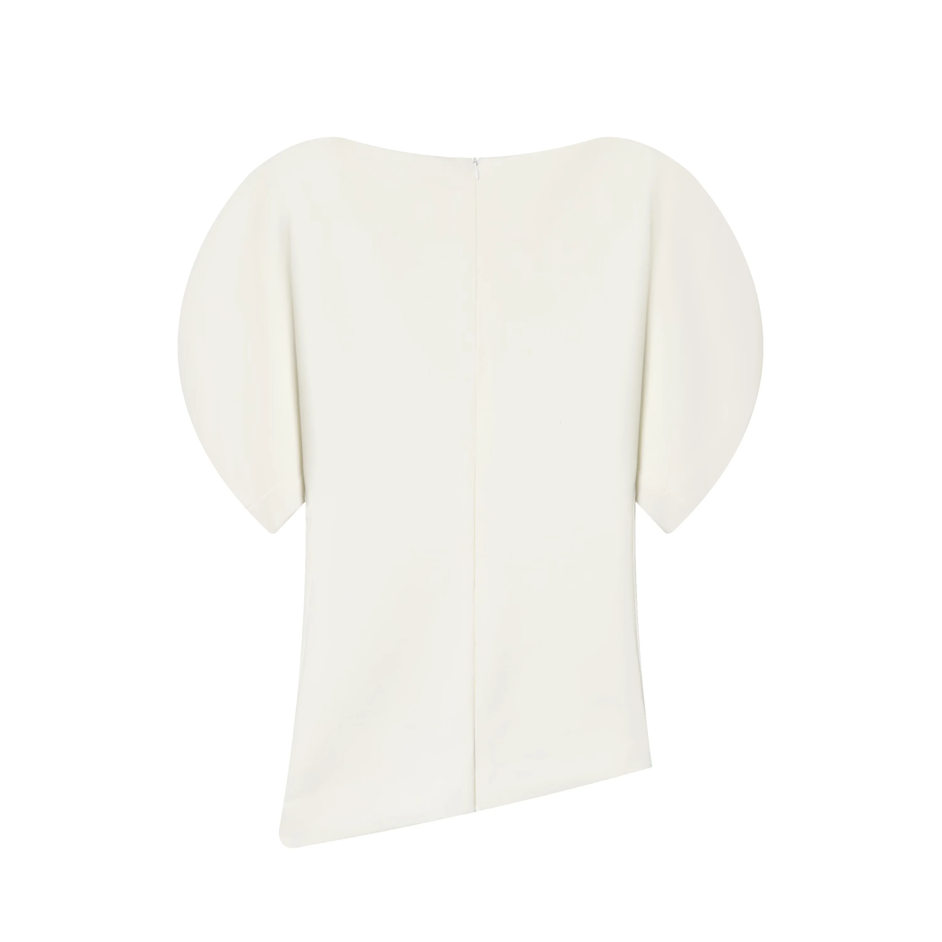 HH Spring Summer Women Casual Asymmetrical T-Shirts Fashion Solid Female O-Neck Short Puff Sleeve Blouse Lady Office Chic Tops