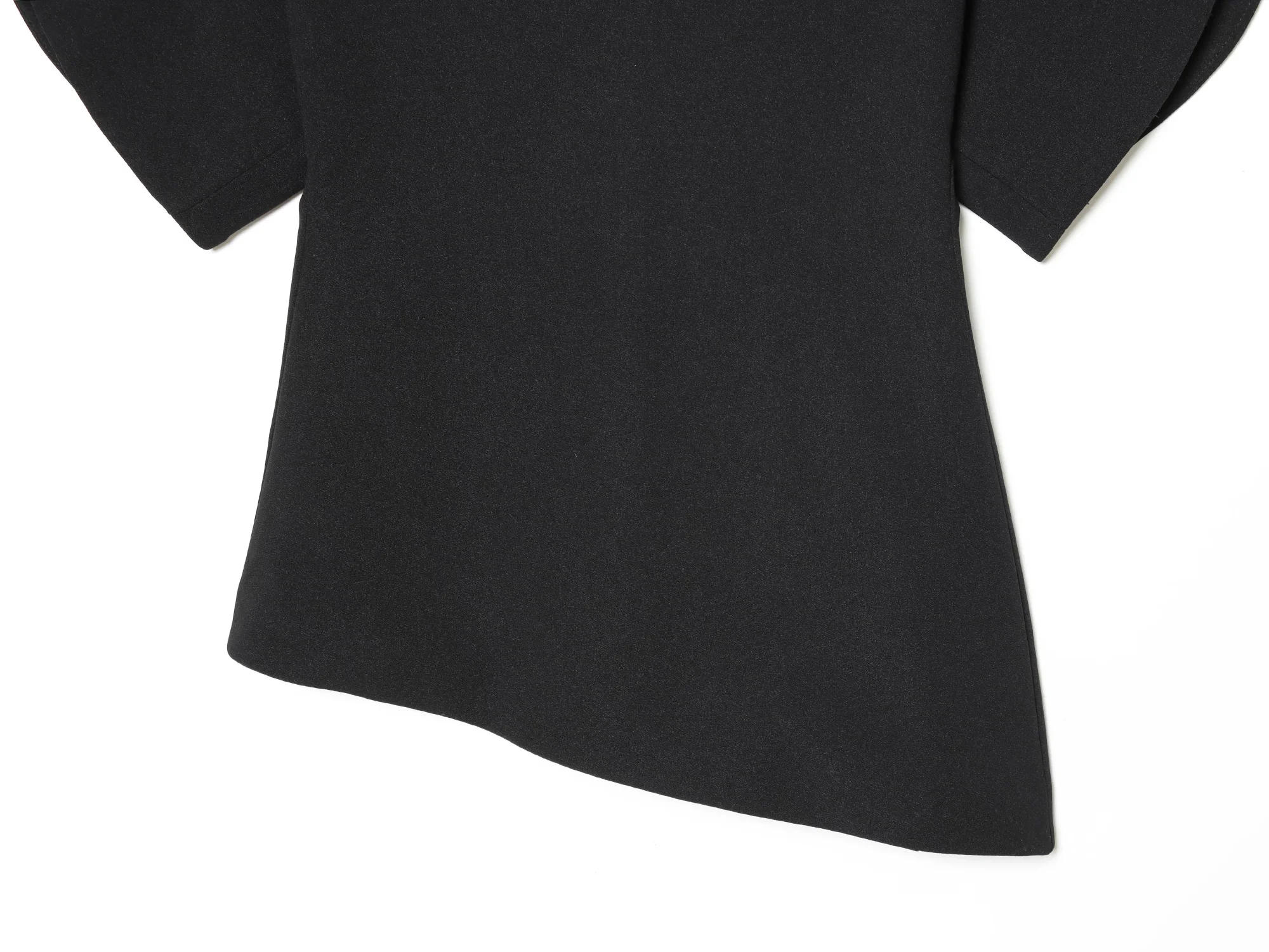 HH Spring Summer Women Casual Asymmetrical T-Shirts Fashion Solid Female O-Neck Short Puff Sleeve Blouse Lady Office Chic Tops