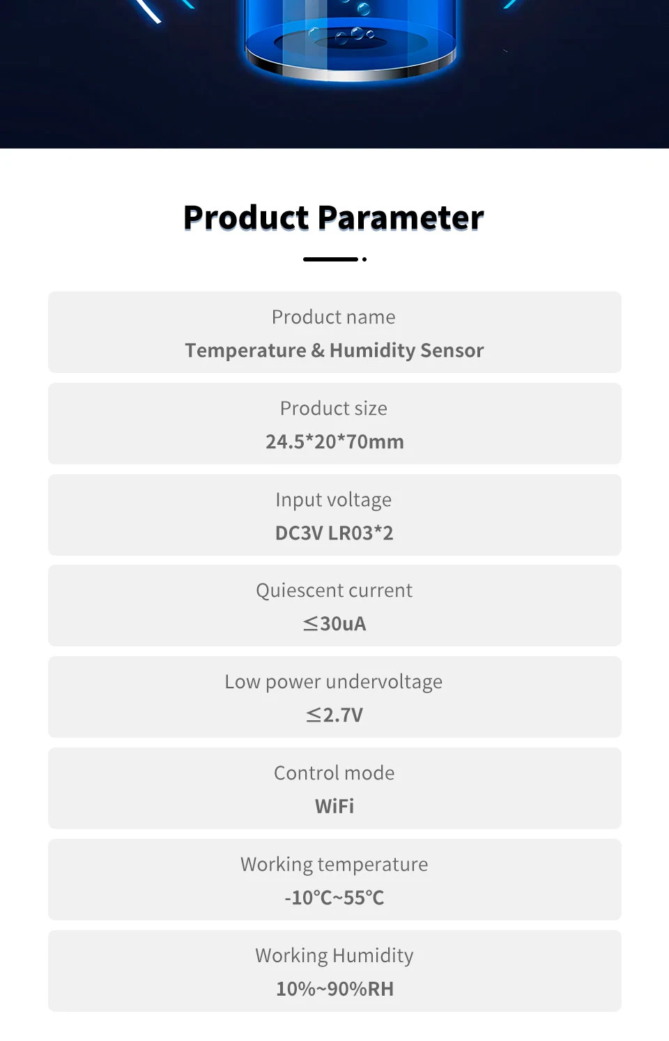 Tuya Smart WiFi Temperature Humidity Sensor Indoor Hygrometer Thermometer APP Remote Monitor Compatible with Alexa Google
