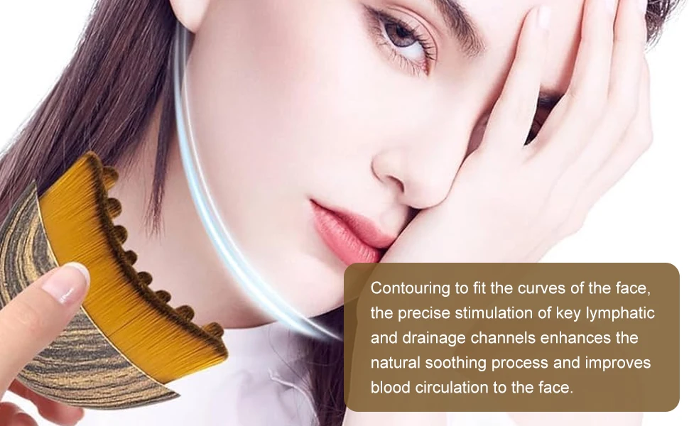 Lymphatic Face Massage Brush -Dry Brushing Contour Tool for Chin/Jawline Sculpting | Ergonomic Precision Grip for Fatigue Relief