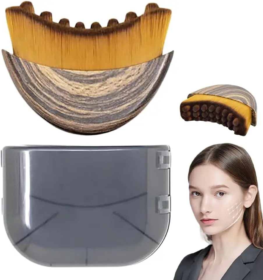 Lymphatic Face Massage Brush -Dry Brushing Contour Tool for Chin/Jawline Sculpting | Ergonomic Precision Grip for Fatigue Relief