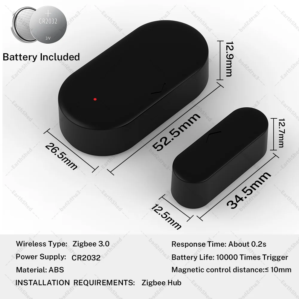 Zigbee 3.0 Door Sensor Window Sensor Contact Sensor Zigbee Hub Required Work with Home Assistant Yandex Alexa ZHA Zigbee2MQTT