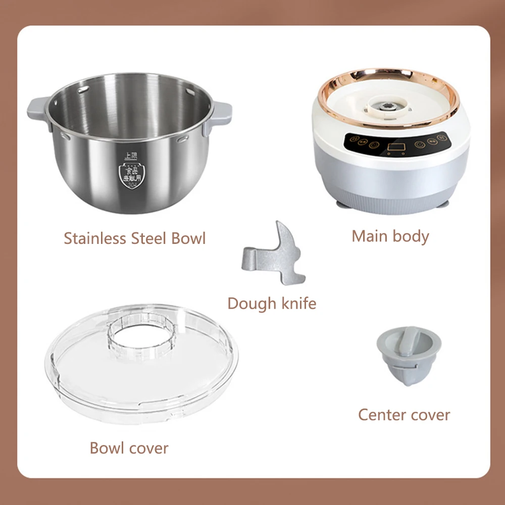 Dough Kneading Machine 5L 7L Dough Maker Electric Kneading Machine Dough Mixer with Fermentation Function Stainless Steel