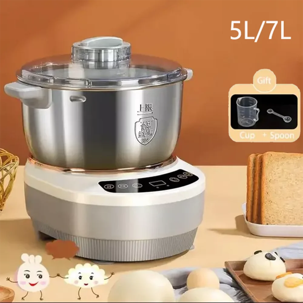 Dough Kneading Machine 5L 7L Dough Maker Electric Kneading Machine Dough Mixer with Fermentation Function Stainless Steel