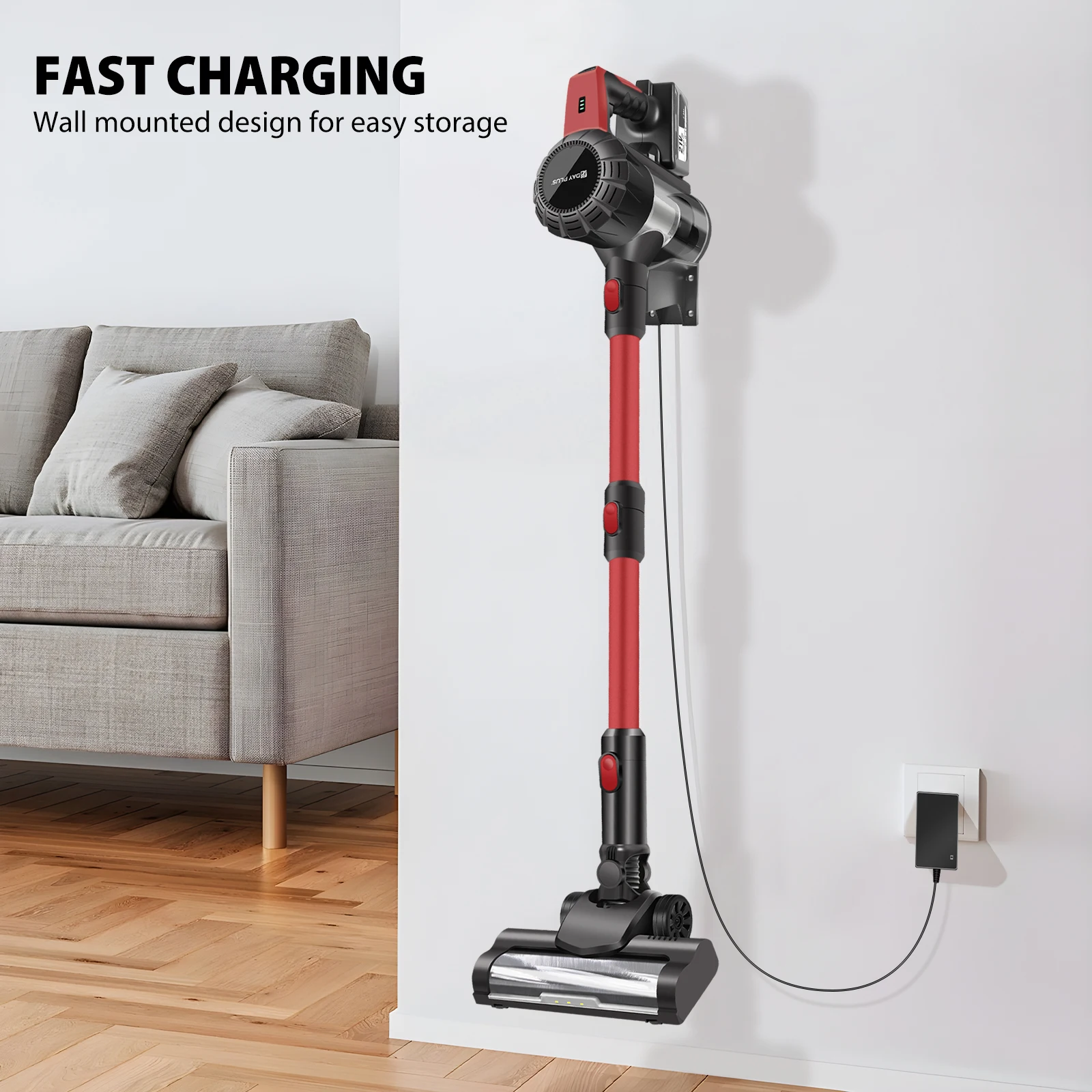 Cordless Vacuum Cleaner Poweful Vaccum Cleaner with 3000mAh Rechargeable Battery, 15KPA Powerful Pet Vacuum Cleaner