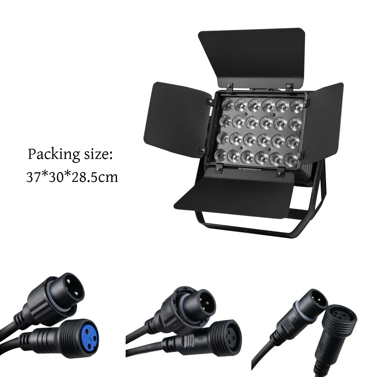 4in1 Flights Case with 24x18W RGBWA UV 6 in 1 Outdoor Waterproof Stage Light LED Square Par Light DJ DMX Disco Equipment Bar