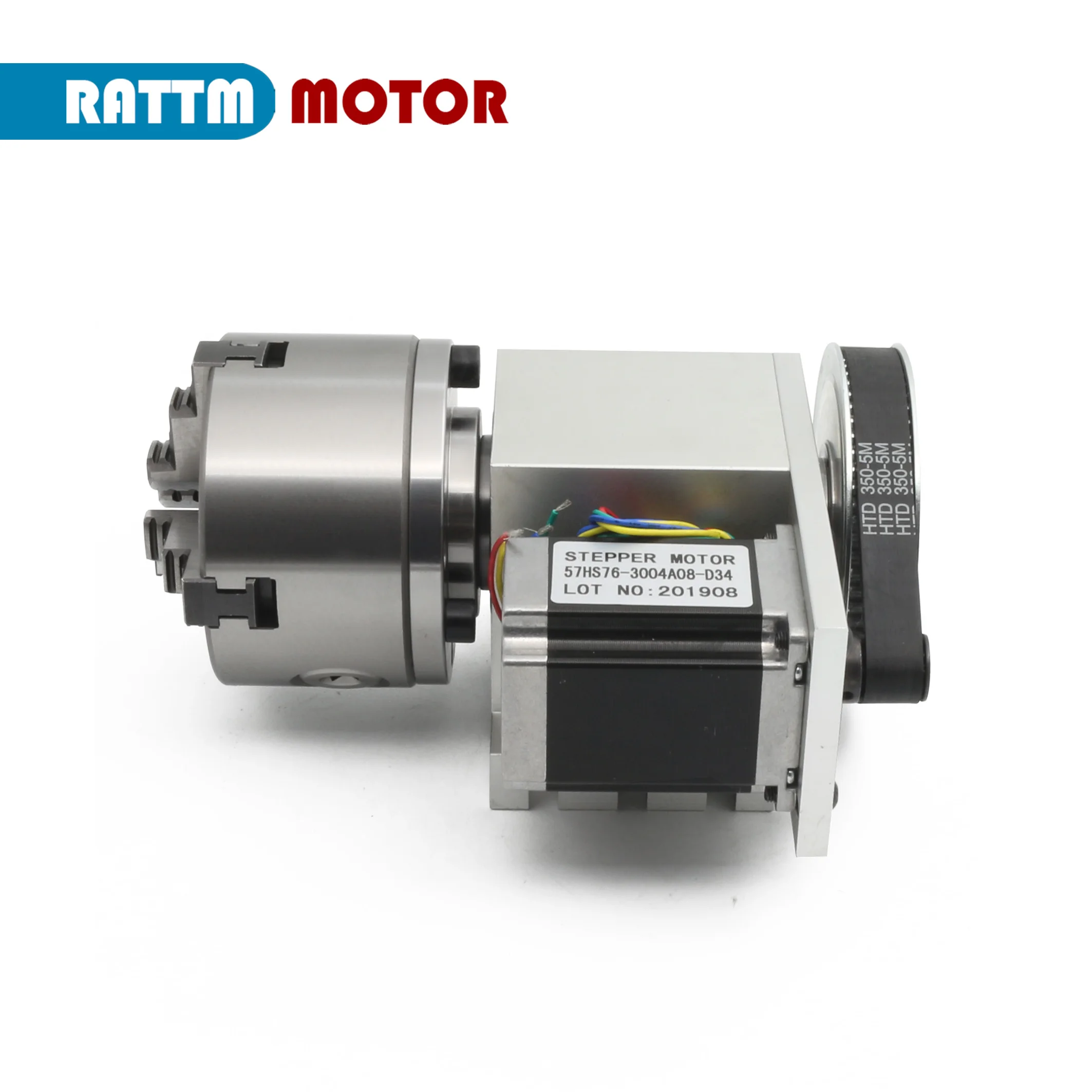 【EU Stock】K11 K12 80mm 100mm 3 Jaw or 4Jaw Chuck 4th Axis+Tailstock Dividing Head Rotation Axis with Nema23 stepper Motor Driver