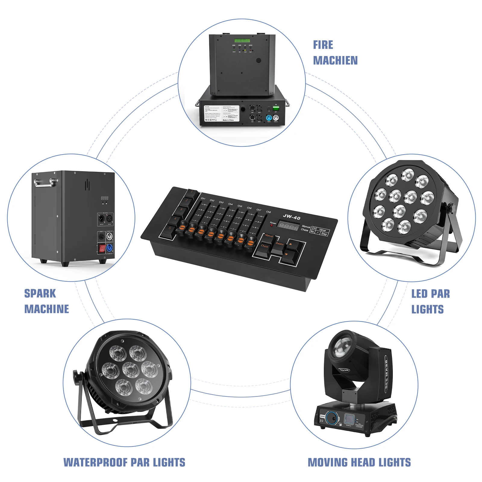 Datewink Mini Console DMX Controller Channel Stage Light Controller For Moving Head LED Par Lights DJ Disco Party Club Equipment