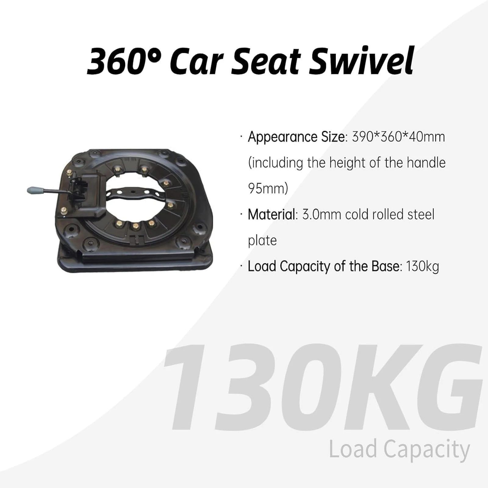 Swivel Car Seat Base, 360 Degree Rotation, 130KG Load Capacity Cold Rolled Steel RV Seat Swivel, Fast & Free Local Shipping