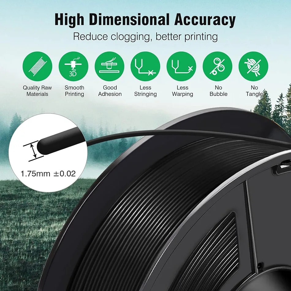 JAYO 3D Filament ASA Filament 1.75mm UV/Rain/Heat Resistant Tough 3D Printer Filament 10Rolls/Set For 3D Printers