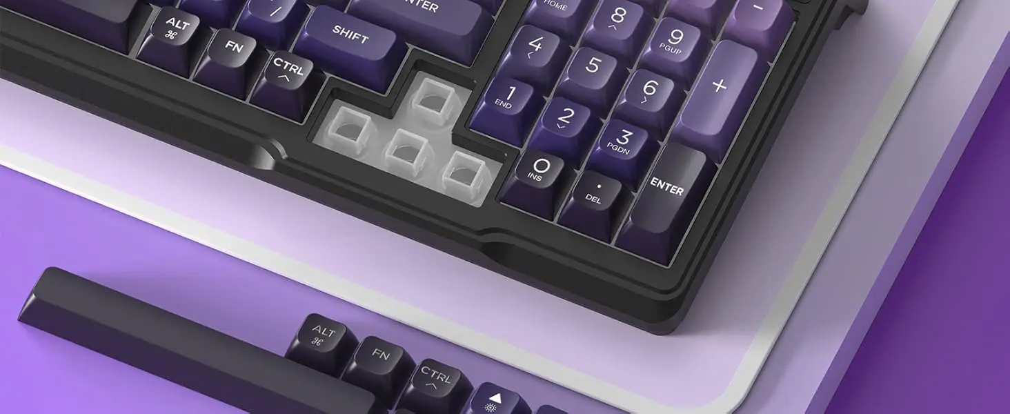 M96 Wireless Gaming Keyboard Creamy Membrane with Rainbow Backlight,Media Knob,LCD Screen,Dual Mode-Bluetooth/2.4Ghz,Ball Shape