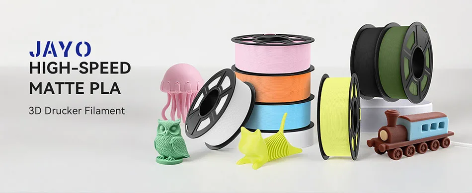 JAYO High Speed Matte PLA 3D Filament 1.75MM PLA Classic 3D Printer Filament 10Rolls Neatly Wound High Toughness Matte Filament