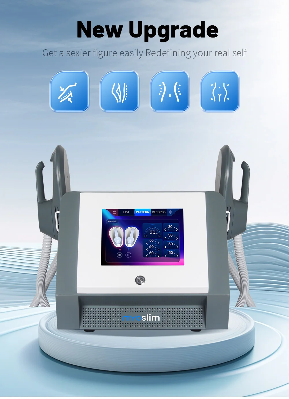 EMS Body Sculpting Machine RF Myoslim NEO Sculpt Slimming Fat Muscle Stimulation Massager Electromagnetic Weight Loss