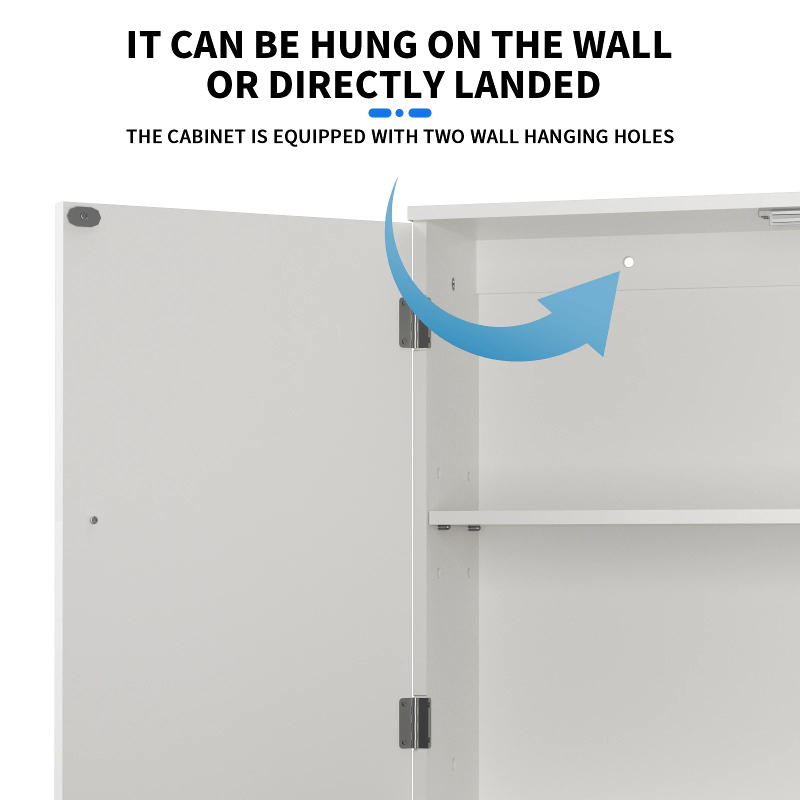 Kitchen Storage Cabinet 3 Hole Height Design and 2 Placement Methods Bathroom Wall Cabinet Modern Widened Design Large Capacity