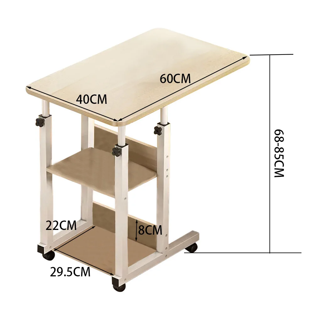 【Breeins】Height Adjustable Mobile Table Overbed Desk with Wheels