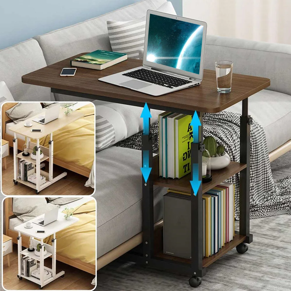【Breeins】Height Adjustable Mobile Table Overbed Desk with Wheels
