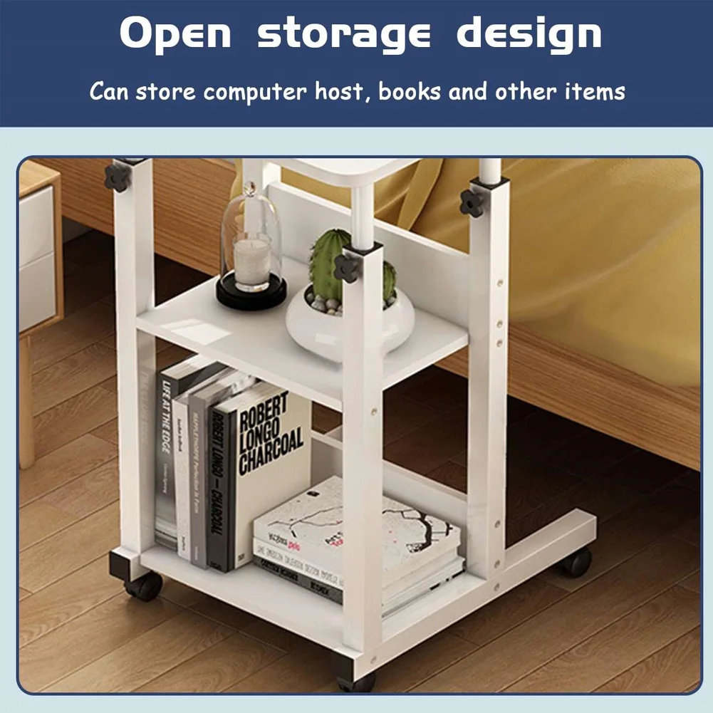 【Breeins】Height Adjustable Mobile Table Overbed Desk with Wheels
