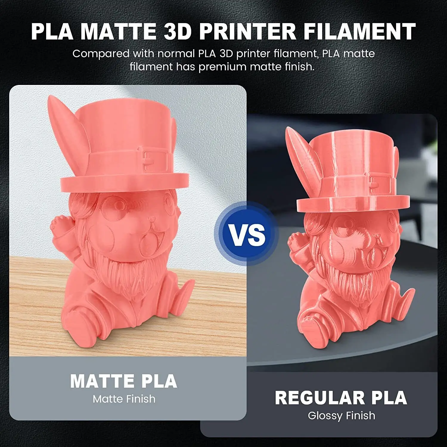 JAYO 2 Rolls 3D High Speed Matte PLA Printer Filament 1.75mm Neatly Wound PLA Filament with Matte Finish Print with 99% FDM 3D