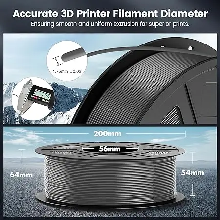 JAYO 2 Rolls 3D High Speed Matte PLA Printer Filament 1.75mm Neatly Wound PLA Filament with Matte Finish Print with 99% FDM 3D
