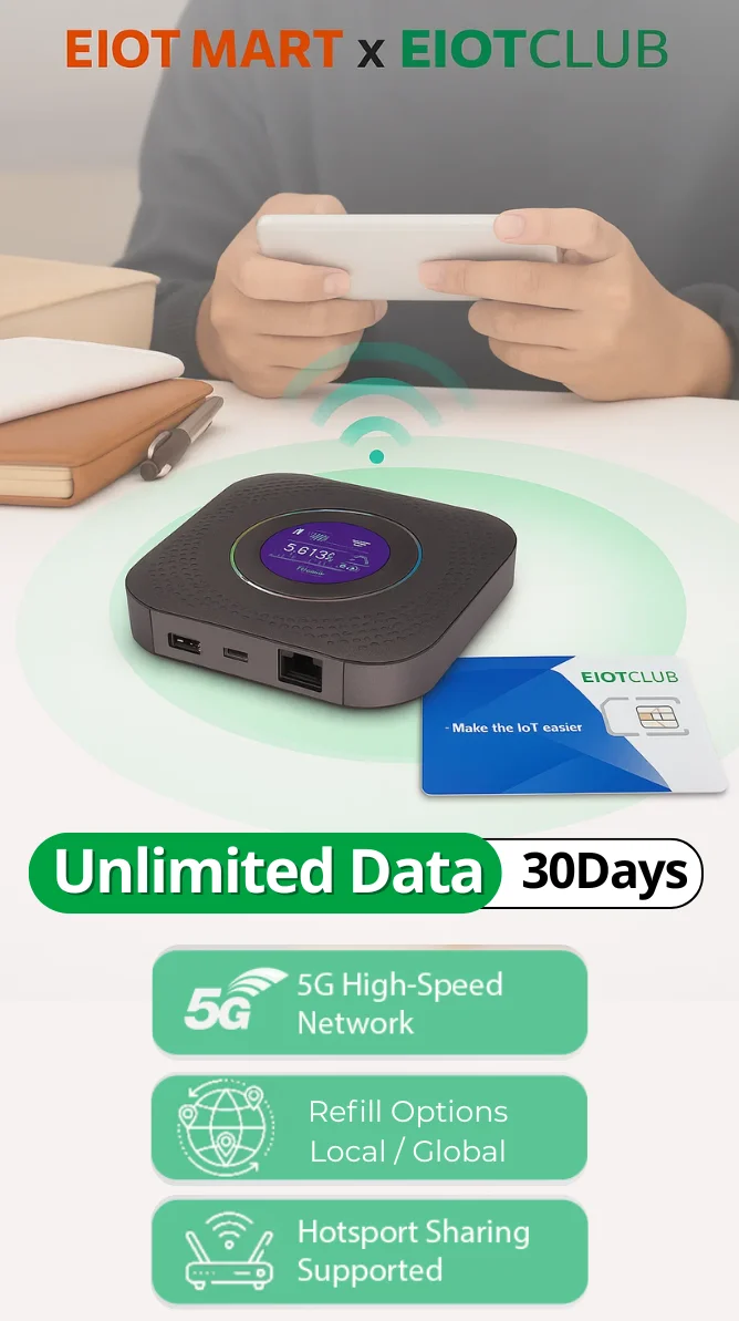EIOTCLUB Unlimited Data SIM Card, Supports 30+ Europe Countries, No Contract, Ideal for Hotspot, Router, Tablet, Laptop, 30 Days
