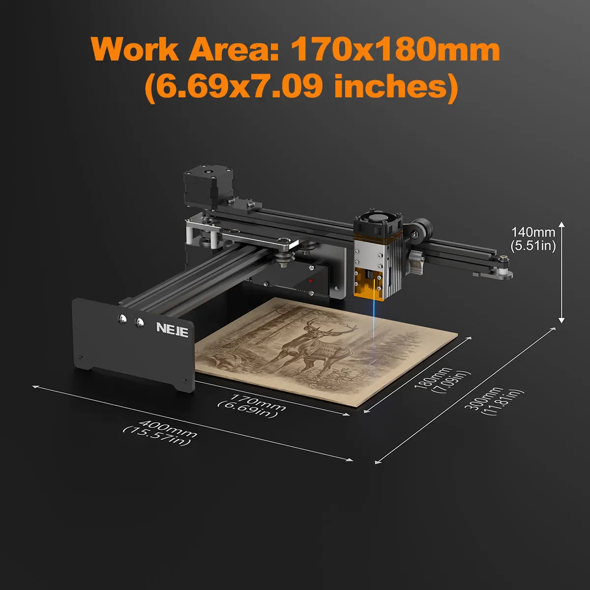 NEJE 5 A40630 20W Portable Small Laser Engraver Laser Cutting Machine for Logo Metal Wood Plastic Acrylic Leather Acrylc Beginne