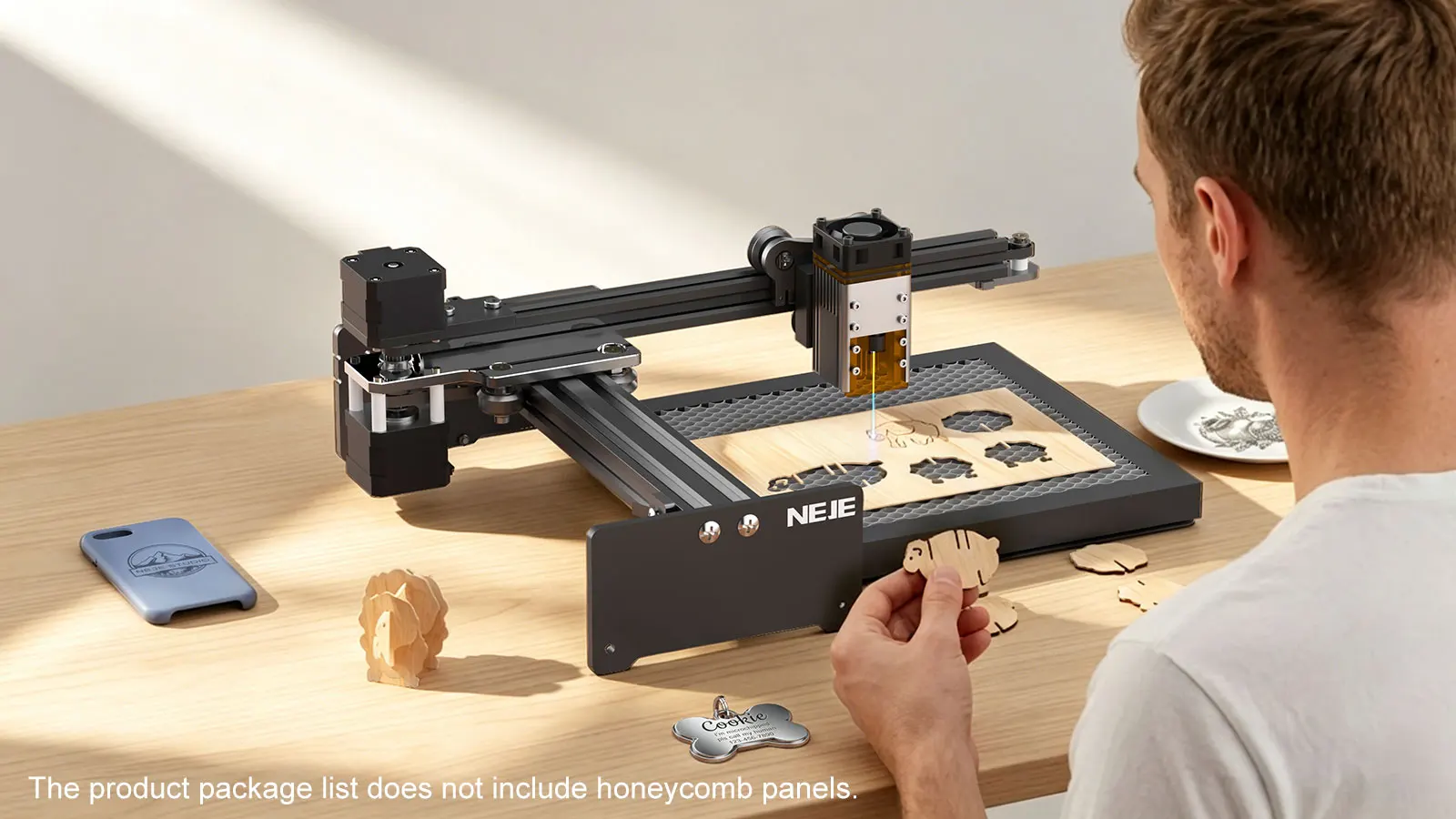 NEJE 5 A40630 20W Portable Small Laser Engraver Laser Cutting Machine for Logo Metal Wood Plastic Acrylic Leather Acrylc Beginne