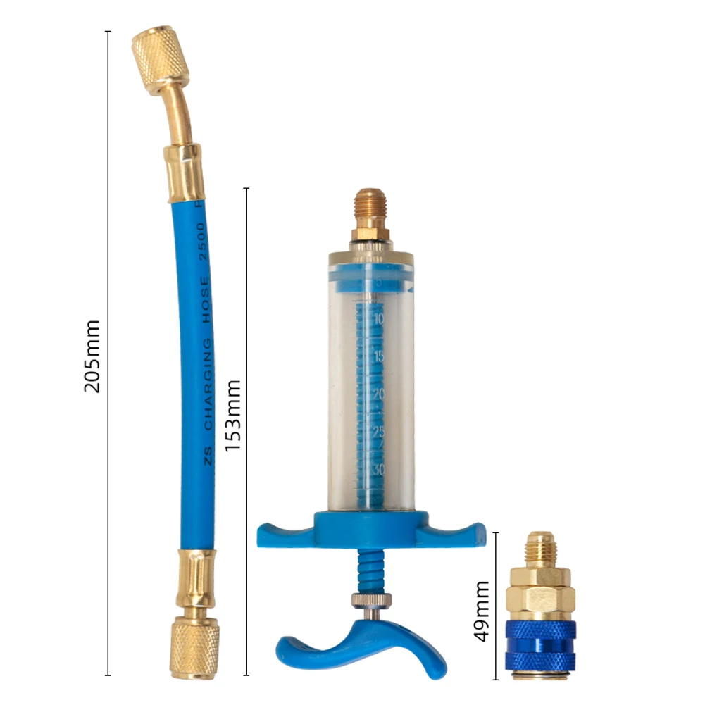 Car Oil Injection Tool 1Oz Air Conditioning Oil Injector Low Side Refrigerant Fluid Filler Tube for Vehicle Home Air Conditioner